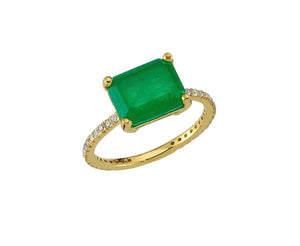 Emerald Pave Band Ring