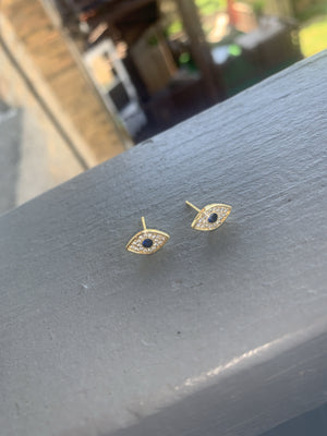 Evil eye stud earrings