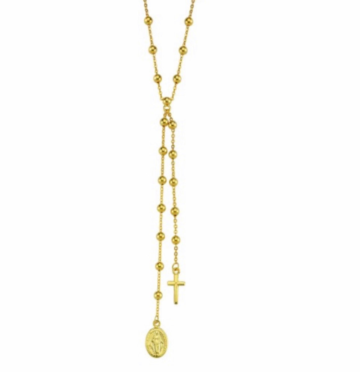 Delicate & Dainty Cross and Mother Mary Lariat
