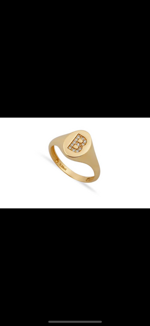 Gold & Diamonds Signet Ring